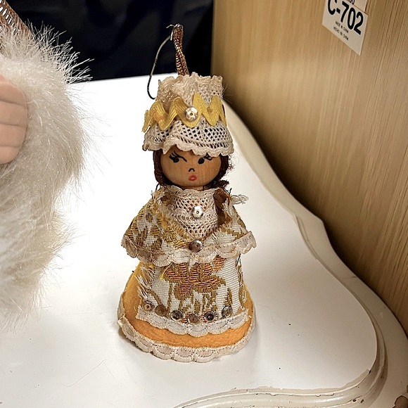 Vintage Miniature Doll Ornament Detailed Fabric Made in France - Picture 2 of 8